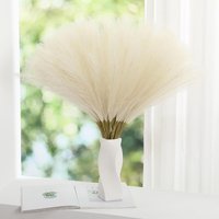 Yuejia 10 Pcs 18.89in/48cmDried Flowers Artificial Fake Plants Autumn Decorations, Boho Decor Home Decoration for Halloween Christmas Weddings Party Crafts Vase Indoor and Outdoor(Beige)