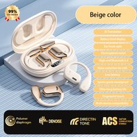 VoxorAI M75 Beige AI translator headset supports real-time translation in 150 languages and is suitable for study, travel, and business.