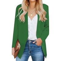 Women's Casual Blazers Long Sleeve Lapel Button Slim Work Office Blazer Jacket (Green, XL)