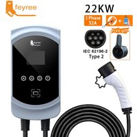 feyree EVSE-wandlader 32A 22kW driefasige elektrische auto-oplader, type 2 kabel, IEC 62196-2 stopcontact, app-bediening