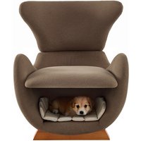URBAN MEUBLE Designer loungechair — "Whale Shark"-design, koffiekleurige stof, 66 x 69 x 76 cm