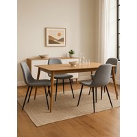 Interiors by Premier Dining Chair Salford Grey/Black 4pcs