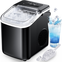 Cuisync GSN-Z6Y1 Portable Ice Makers Countertop, 9 Ice Ready in 6 Mins, 22 lbs/24 H, Self-Cleaning Function, Ice Machine with Ice Scoop & Basket for Home, Party, and Camping