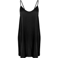 IZURIA round-neck black silk-like suspender dress L