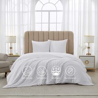 Meeallhome Seersucker Duvet Cover Set 220*200cm/50*75cm*2 White