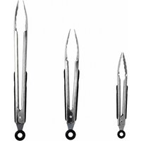 PURECOOK Food Tongs Series | 430 Stainless Steel | 3-Piece Heat-Resistant Wavy Food Tongs