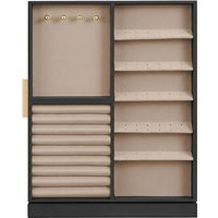 Ochama 360° Rotating Jewellery Organiser, Vertical Storage Box with Glass Window, 7 Drawers, Gift Idea, Black