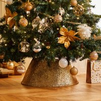 Sprookjesachtige gouden glitter kerstboomrok - 56 cm