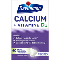 Davitamon Calcium + Vitamine D3 Kauwtabletten 60 Stuks