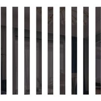 10pcs PVC mirror stickers, vertical stripes, gold-colored, self-adhesive, multi-piece pack, minimalist decorative splicing mirror for living room and bathroom.black,5*35cm
