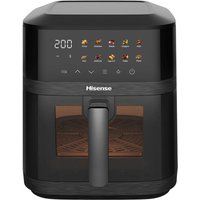 Hisense 6.3L Air Fryer - Black, 1800W, Energy-Saving, Colour Touch Display, Cooker with 10 Cooking Functions, HAF1800DCDUK