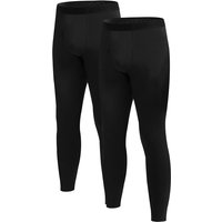 BAMBOO COOL Men's Lightweight Thermal Underwear Bottoms Fleece Lined Long Johns for Men Base Layer Pants for Cold Weather XL (2Pack)