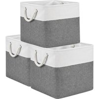 3-delige set opvouwbare vierkante opbergdozen van stof, 28 × 28 cm, voor kledingkast en lade, geschikt voor rekken en slaapkamer
