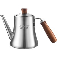 Maxcook 304 Stainless Steel Olive Oil Dispenser & Kitchen Cruet (16.9oz/500mL) - Leakproof Oil Bottle - beech wood Handle