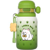BUFFi5 JOY 316L Stainless Steel Fun Drink Kids Thermos, 550ml, Green