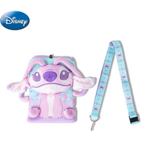 1 st. Disney Angel pluche keycord kaarthouder, officieel gelicentieerd, zachte schattige pluche ID-hoes met thematisch keycord, Stitch themaaccessoire, cadeau voor telefoon