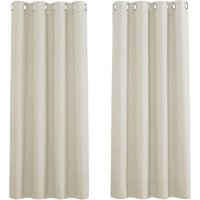 ochama X PONY DANCE thermische gordijnen met ringen, B 46 x L 54 inch, 2 panelen, lichtbeige