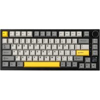 Ajazz AK820 Pro 75% Mechanical Tri-Mode Keyboard, QWERTY US layout, Gasket Mount, Wired/Bluetooth/2.4G, TFT Display, RGB Backlit, Hot-Swappable, Sound-Dampening Foam, PBT Keycaps, Compatible with Win/Mac/PC-Flying Fish Switch Gray
