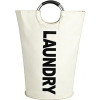 Vilscijon 90L Large-Capacity Laundry Hamper - Foldable Dirty Clothes Basket, Clothing Storage Bin, White