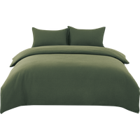 Dark Green Cotton Double Gauze Duvet Cover & Pillowcases Set, 200*200CM+50*75CM*2