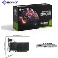 SOYO Gaming GeForce GT 710 2 GB DDR3 64-bit, ondersteunt DirectX 12 OpenGL 4.6, low-profile, NVIDIA, dedicated grafische kaart voor kantoor en entertainment, LP-slot kaart
