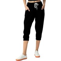 SPECIAL MAGIC Womens Capri Pants0027black with black stripesL