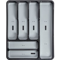 Addis Premium Soft Touch 6 Compartment Drawer Organiser Black/Grey