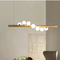 Homary Modern Linear Pendant Light Glass Globe 7-Light Kitchen Island Light