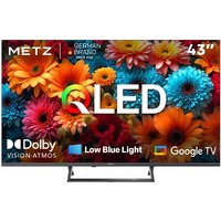 METZ 43MQF7500Z 43 inch (109 cm) QLED 4K UHD Google TV, HDR10+, Dolby Vision en Atmos, HDMI 2.1, VRR, MEMC, ingebouwde Chromecast, drievoudige tuner DVB-T/T2/C/S/S2, weinig blauw licht
