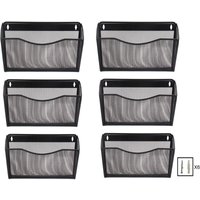 Senhoglb 6 Pocket Landscape A4 Mesh Wall File Holder,Black, New Year Sale , Top gift picks