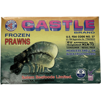 Freshwater Headless Shell-on 8-12/lb Block Raw Prawns 700g