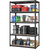 Ochama 5-Tier Shelving Unit, Heavy Duty Steel Shelving Unit with Reinforced Crossbars and Adjustable Height Levels, 750kg Max Load Capacity, 200x120x60cm Large Storage Footprint, Ideal for Garage, Shed, Warehouse, Basement, Workshop, Black