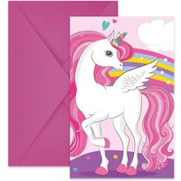 Unicorn Rainbow Invitations 6 Pack