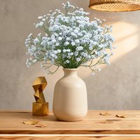 Wei's Moment 5Pcs Artificial Flowers, Fake Flowers Silk Plastic Artificial Gypsophila Realistic Flower Arrangements Wedding Decoration Table Centerpieces white