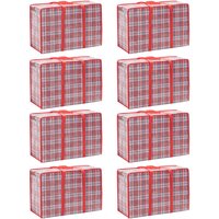 WhereHike 6-delige set opbergzakken voor donzen dekbedden, ruimtebesparende multifunctionele opbergzakken voor kleding en beddengoed, 68 × 50 × 24 cm, rood