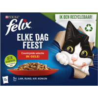 Felix Multibox Elke dag feest Countryside selectie natvoer lam, rund & kip 12 x 85 g