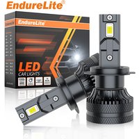 ENdureLite 9005/HB3 H7 H4 H11 9006 9012 LED koplampen, 20.000 lm helderheid, 300% helderheid, koeling met ventilator, plug-and-play installatie, 6000K zuiver wit, IP68 waterdicht, verpakking van 2 stuks