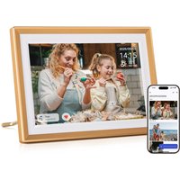ARZOPA D10 metalen digitaal fotolijstje 10,1 inch, gratis cloudopslag, WiFi-fotolijstje, digitaal HD-touchscreen, zonder abonnement, deel foto's en video's, individueel wenskaartje om cadeau te geven - D10 Gold