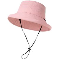 TOP-EX Women’s Wide Brim Bucket Sun Hat with Ponytail Hole Summer Packable Sunhat for Travel Beach Outdoor Pink