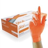Unigloves Orange Pearl Nitrile Examination Gloves - Multipurpose, Powder Free and Latex Free Disposable Gloves, Orange, M