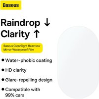Baseus ClearSight Achteruitkijkspiegel Waterdichte Film Helder, Verpakking van 2