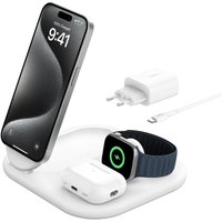 Belkin QI2 3-in-1 magnetische draadloze oplaadstandaard, wit