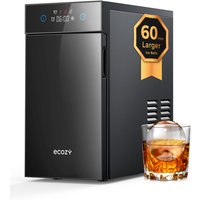 Ecozy 2.4" / 60 mm Clear Ice Ball Maker, 8H Timer, LED Touch Screen, 40 Min Fast Making, CrystalFlux Technology, Compact Sphere Ice Machine, 32 pcs/Day, Self-Cleaning for Home Bar Whiskey & Bourbon