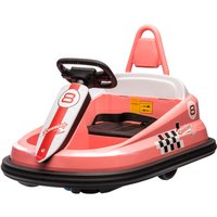 370-282V70PK HOMCOM Kids Bumper Car 360° Rotation Spin Waltzer Car 6V Electric Ride On Car with 2 Speeds, Music, Lights for 18-48 Months - Pink