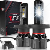 KATUR H4 LED Headlight Bulb 120W 30000LM, H4 LED Bulb 6000K Xenon White Plug and Play 1:1 Mini Size High Efficiency Cooling System H4 9003 HB2 Hi/Lo Beam Headlight Bulbs, Pack of 2