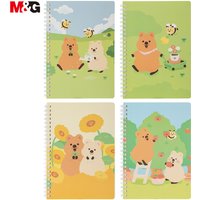M&G KiKi QUOKKA Spiral Notebooks, 4 Pack A5 Notebooks, 60 Sheets / 120 Pages Lined Paper, Spiral Journal Notebooks for School, Work, and Office