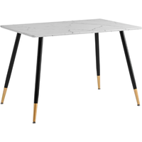 Urban Meuble Eettafel 110/70/75 cm Rechthoekig met Wit Marmer Afwerking