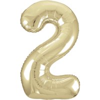 Unique Party Giant Number 2 Balloon, Gold, 86cm