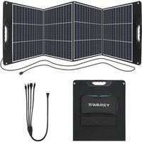 SWAREY Faltbares Solarpanel 200W Tragbar Monokristallin Solarmodul mit PD 18W Typ-C, XT60 Anderson DC5521 Adaptern für Powerstation Solargenerator Camping Phone Laptop