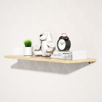KAPANOU Floating Shelves for Wall, Modern Hanging Bookshelf with White Metal Brackets for Office Decor, Wooden Wall Mounted Shelf for Farmhouse Kitchen Bathroom Bedroom, Rustic Brown, New Year Sale , Top gift picks